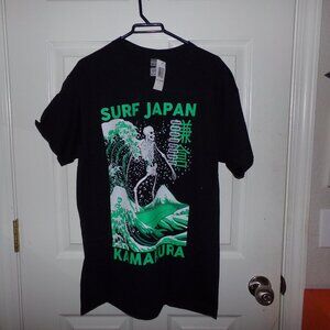 Surf Japan Kamakura Youth Gildan Heavy Duty T-shirt Black & Green S M L XL